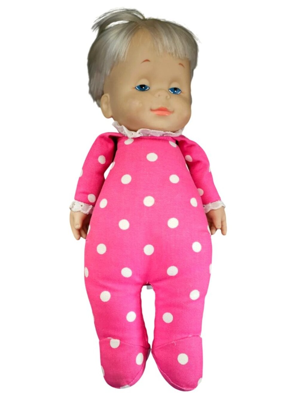 Vintage Mattel Drowsy Doll Classic Collection Pink Polka Dot Pajamas 14” Blonde